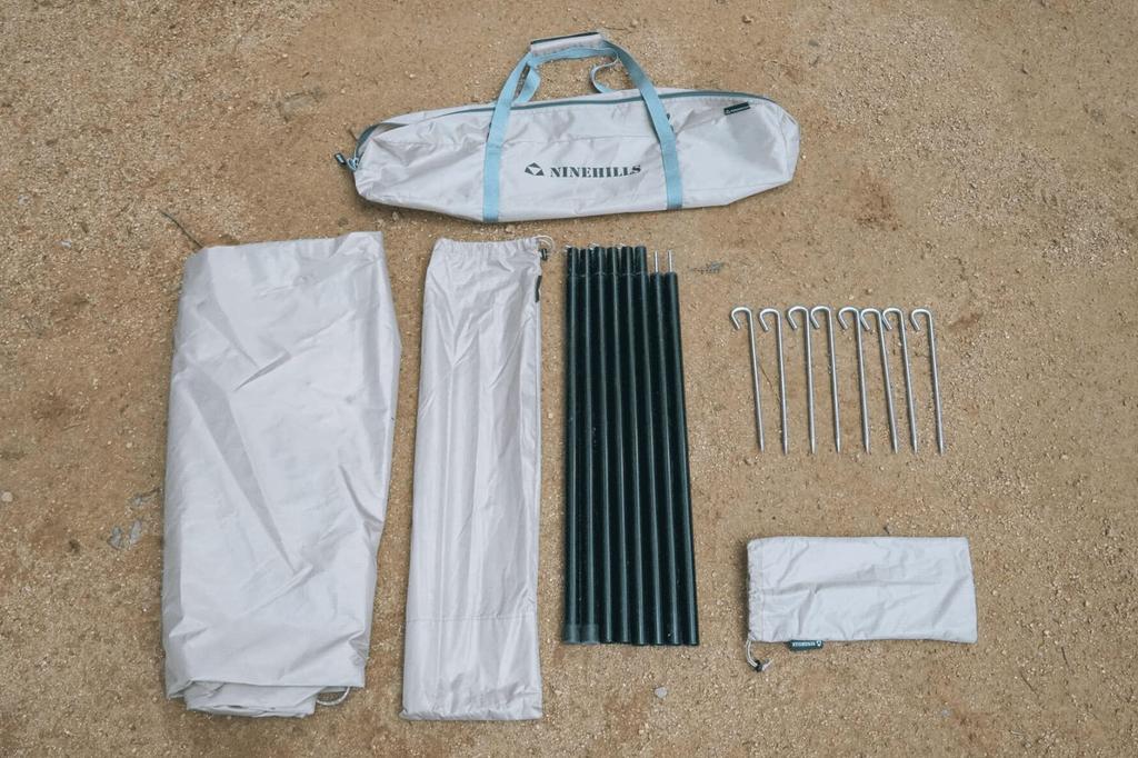 NINEHILLS Tarp Tent Hexatarp Outdoor Tarp Sunshade Outdoor x Camping Festival Sunshade YOGAI TYPE HEXA42 4 Sand Color 4.2m 4.1m (for people)