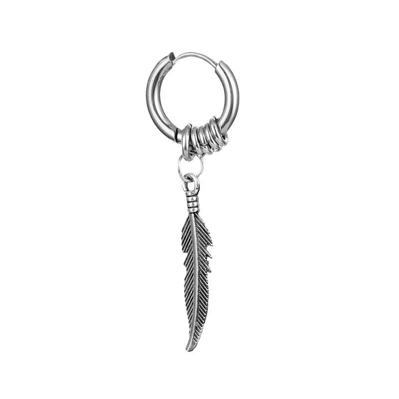 

Корейские модные серьги-гвоздики с крестообразными перьями в стиле панк-рок, женские и мужские серьги высокого качества из нержавеющей стали в стиле хип-хоп белый