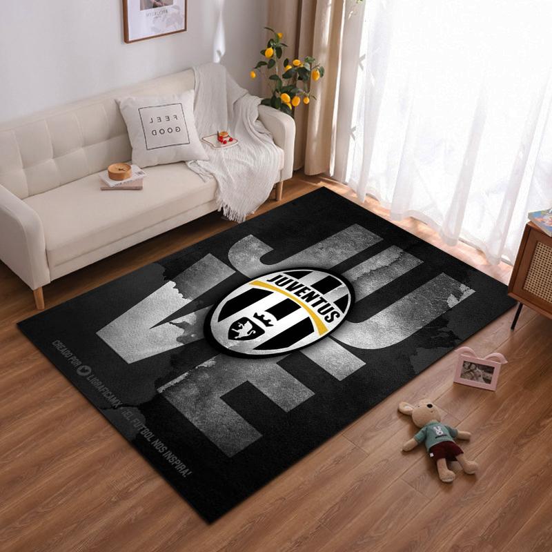 Juventus Logo Black and White Non-slip Rug Suitable for Living Room and Bedroom Sofas Sofas