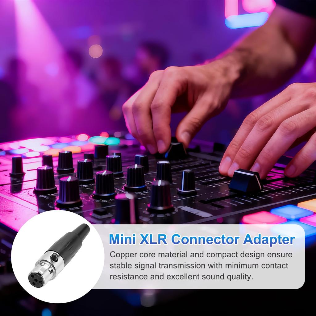 Uxcell 8-Pack 4-Pin Mini XLR Female Connector TA4F Jack Adapter Plug Replacement Cable Terminal for Microphone, Audio Amplifier, Mixer, Recording
