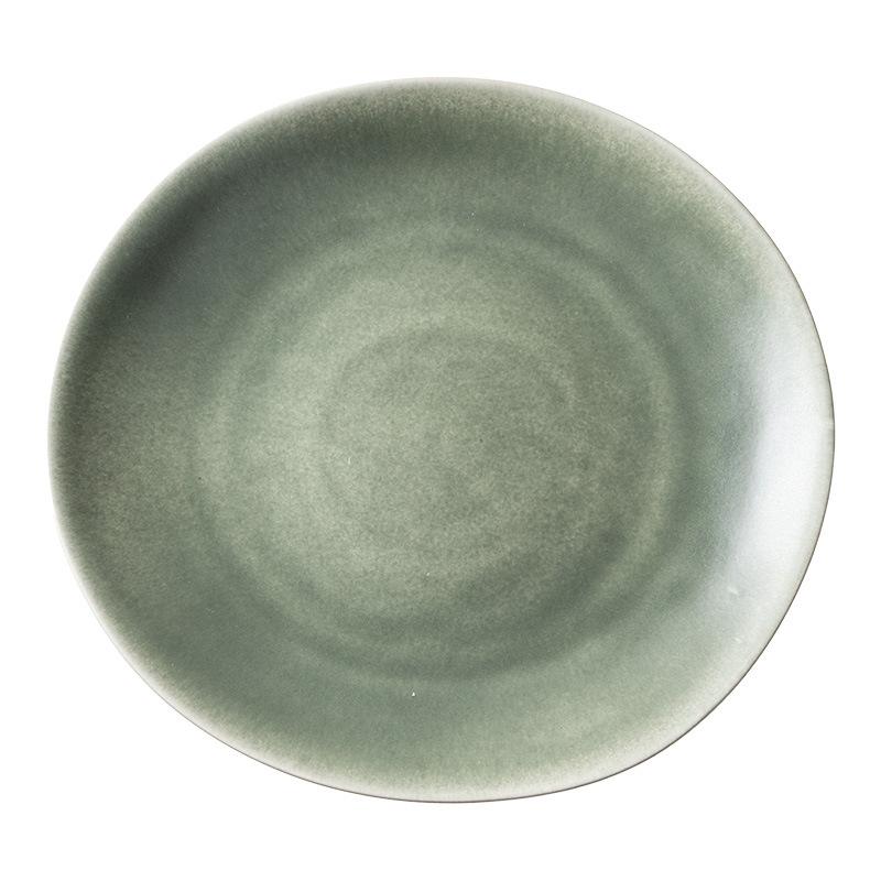 Retro Style Special-Shaped Ceramic Plate Deep Plate Household High-Value Tableware Plate Vegetable Plate Restaurant Salad Plate