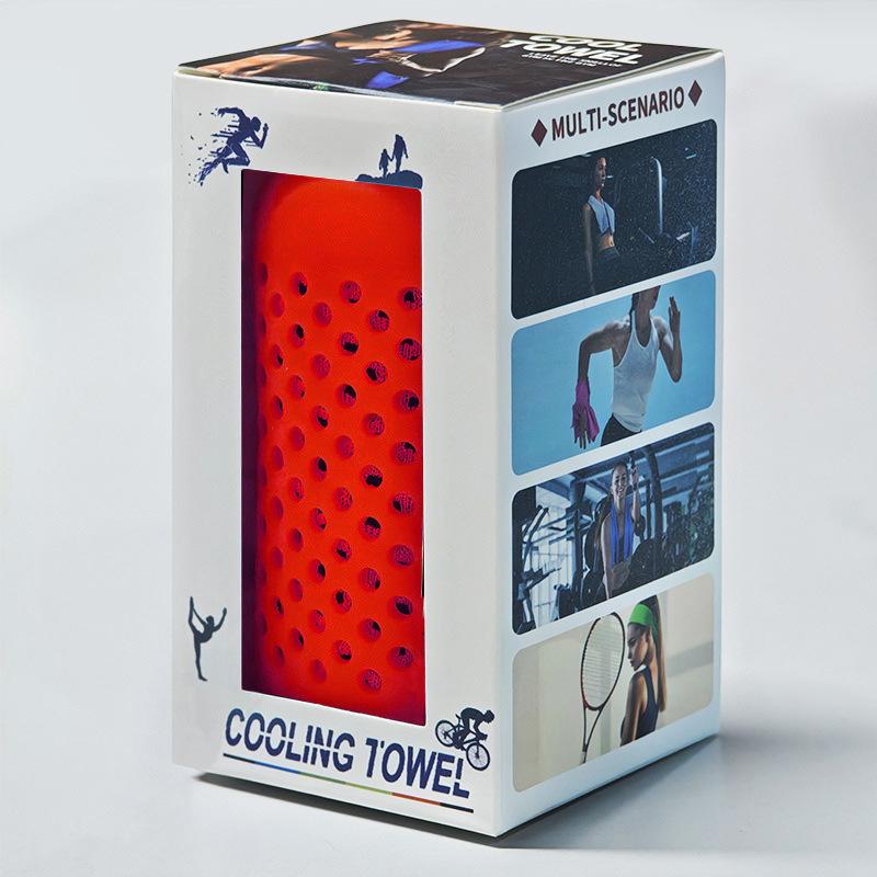 Gift Pack Cold Feeling Towel Outdoor Running Cooling Quick Dry Sports Towel 30x80cm красный