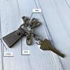 [mauve] Genuine Leather Key Ring for Women, Unisex, Made with German Shrunken Calfskin Leather, Compact Design with 5-Link Snap Hook (Blue)
