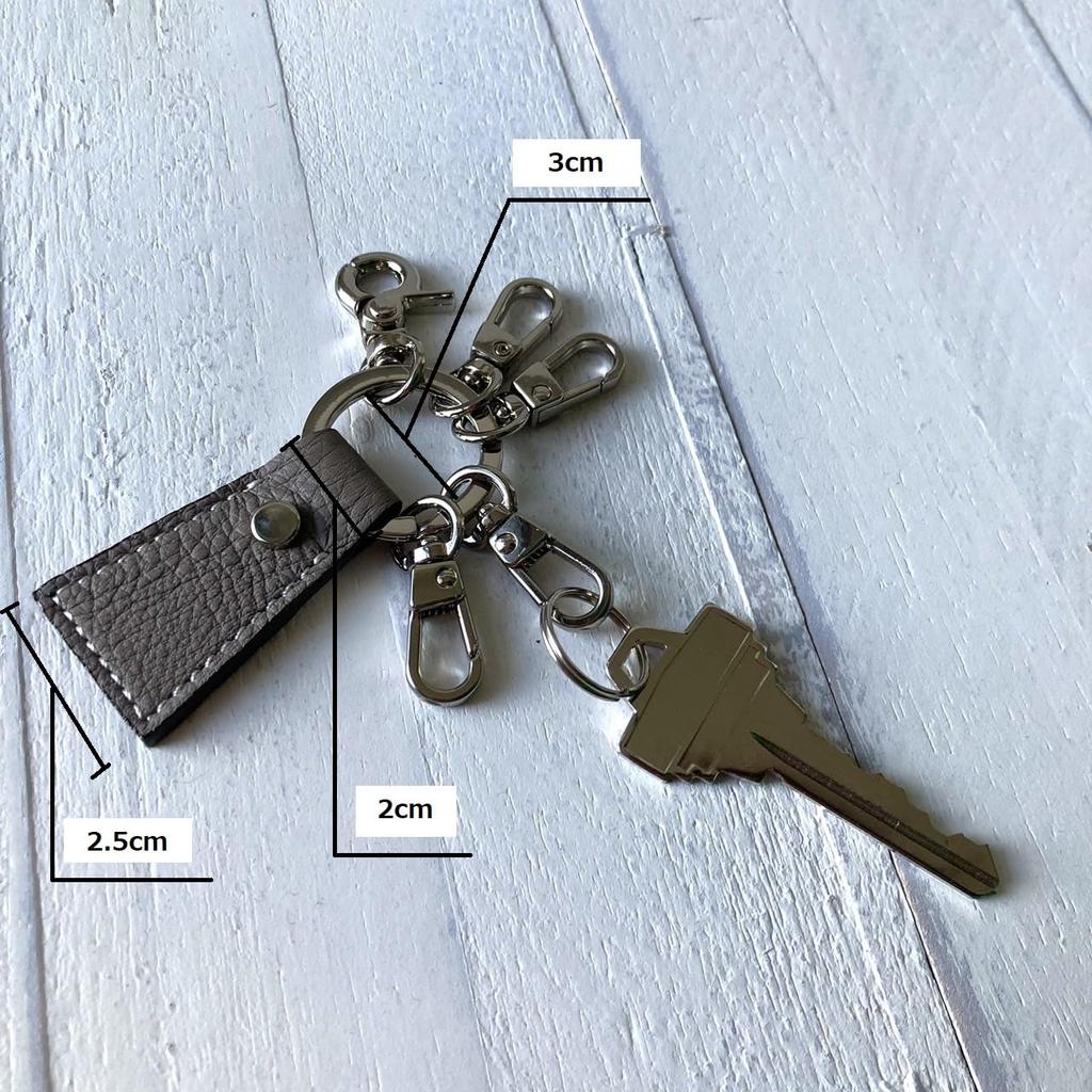 [mauve] Genuine Leather Key Ring for Women, Unisex, Made with German Shrunken Calfskin Leather, Compact Design with 5-Link Snap Hook (Blue)