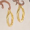 Huitan Timeless Circle Women Hoop Earrings Gold Color Fashion Party Wedding Accessories Polished Lady Engagement Jewelry GiftGood Product