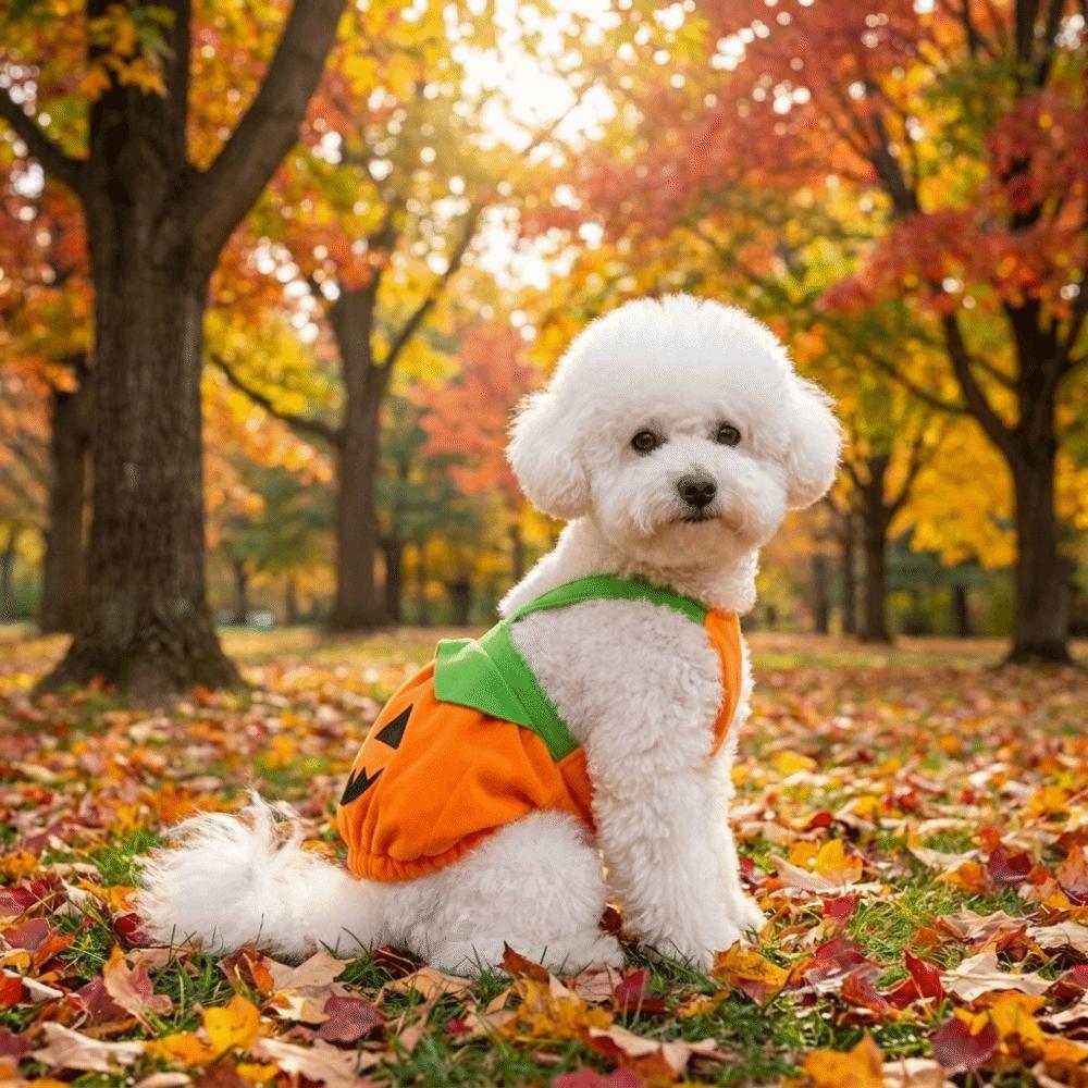 Kürbisbedruckte Kürbis Haustier Overalls Cartoon Haustier Halloween Outfit Haustier Halloween Kostüm Festlich