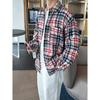 Color-Contrast Check Long Sleeve Shirt Men's and Women's American Retro High-Grade Shirt Design Sense Niche Coat