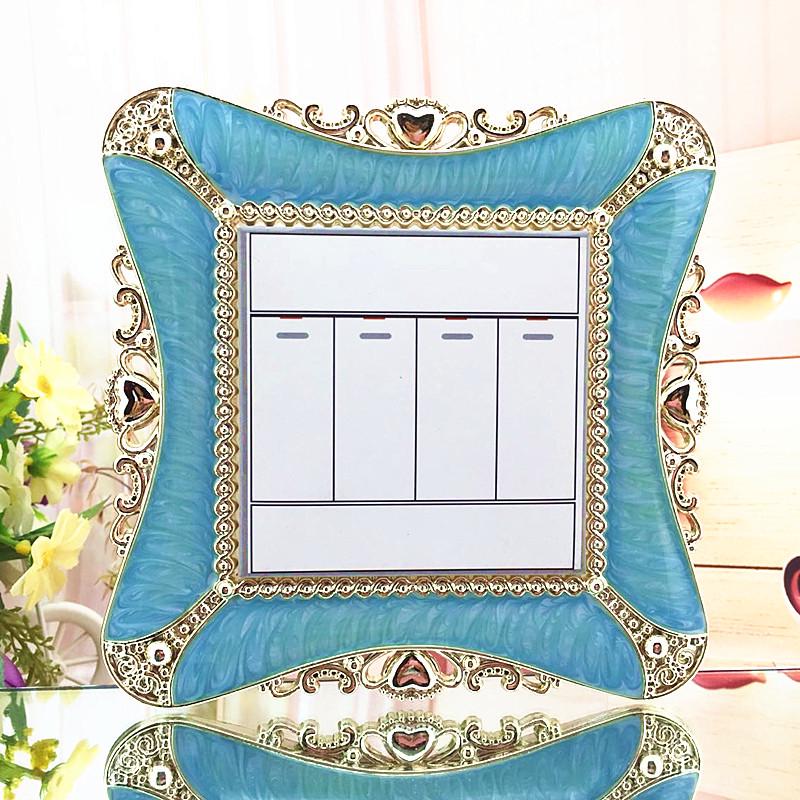 Samolepka na vypínače Yijia se zlatým okrajem, 86x90 mm, pro dekoraci ložnice a obývacího pokoje