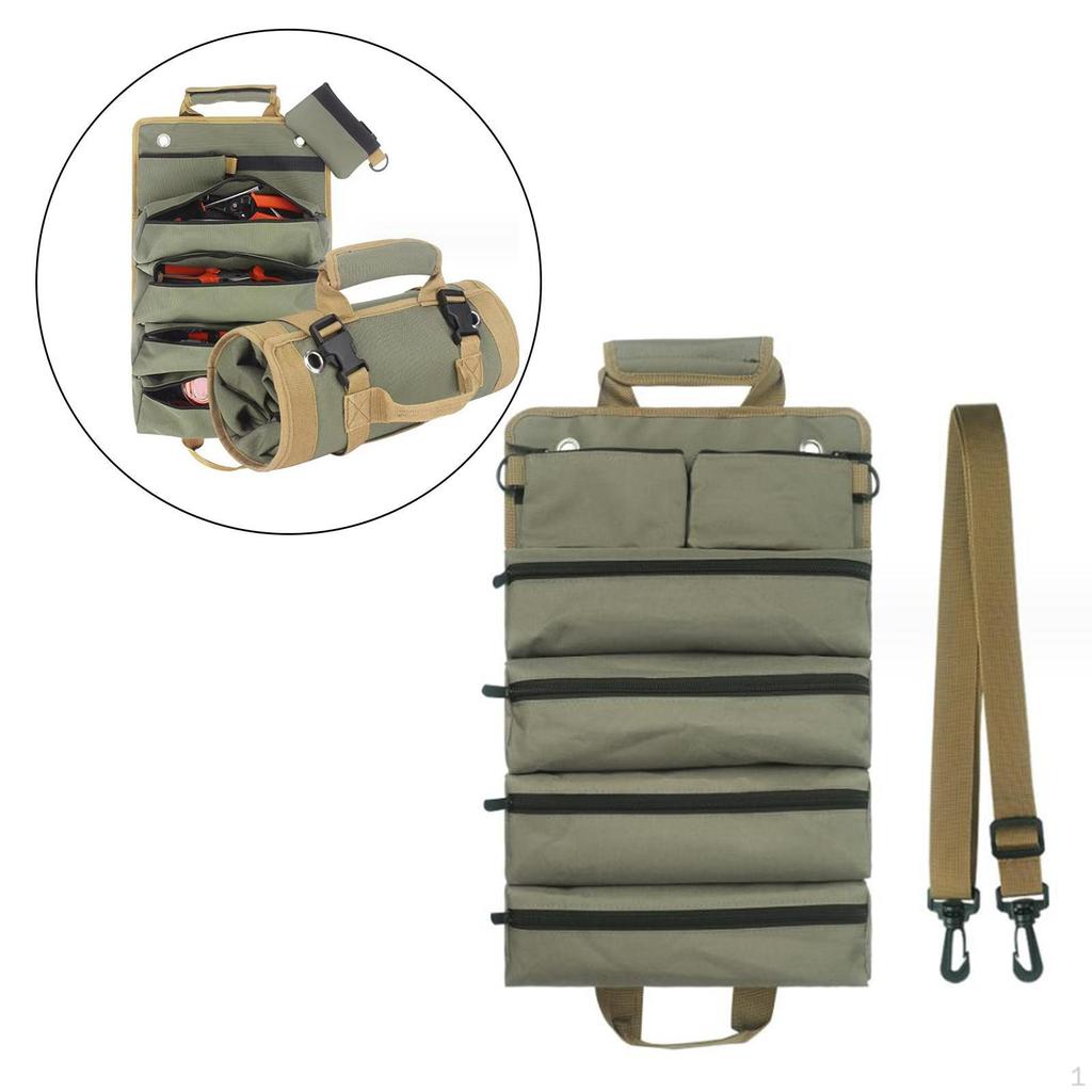 Tool Roll Pouch 4 Pockets Versatile Large Capacity Storage Organizer Up