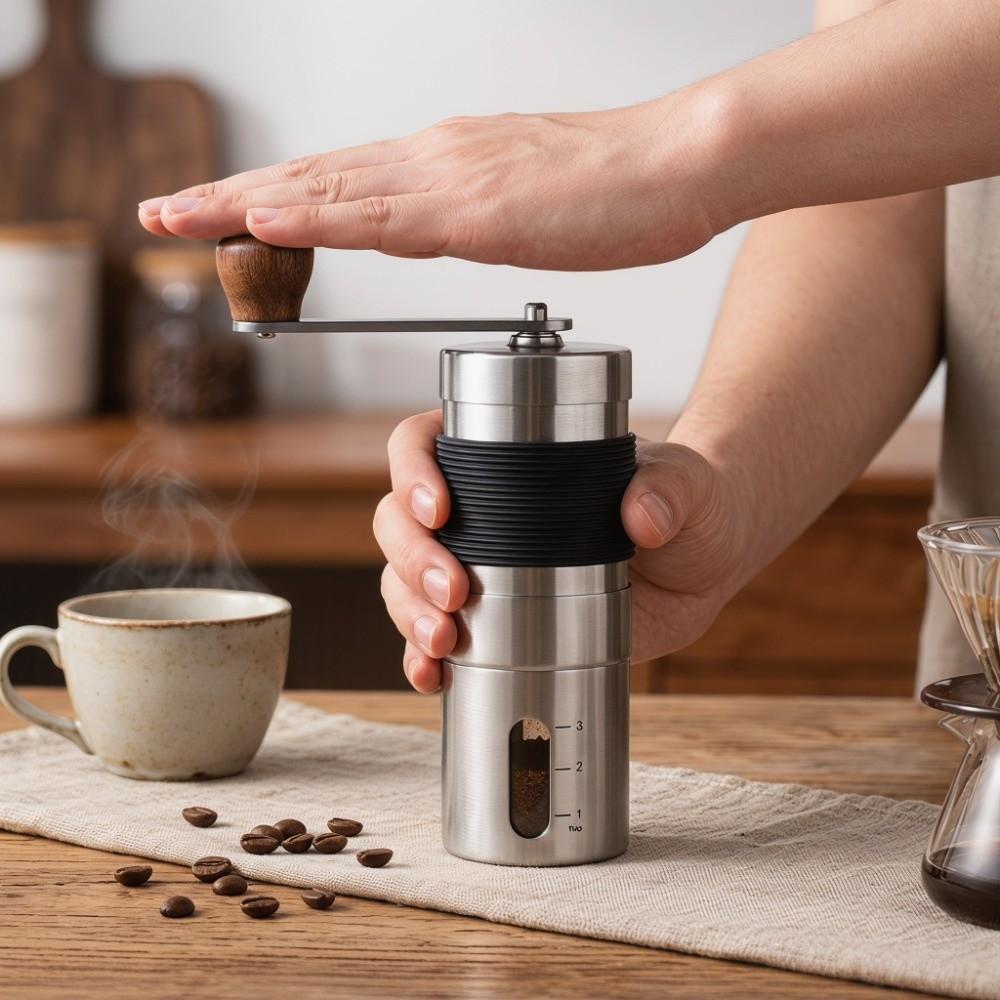 Portable Manual Coffee Grinder Adjustable Burr Coffee Making Tool Coffee Bean Grinder Travel Use