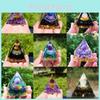 Amethyst Pyramid Crystal Healing Orgonite Chakra Energy Home Decor With Unique Handmade Design