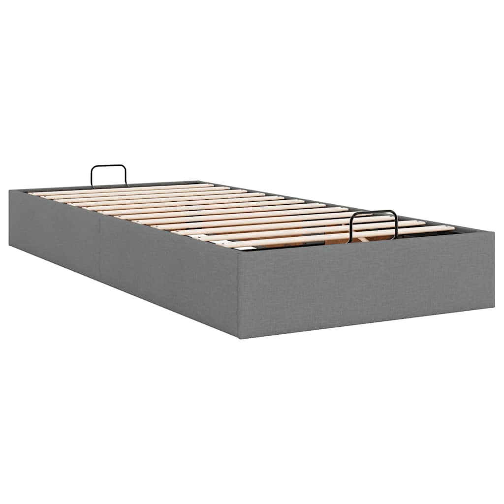 Ottoman Bed Without Mattress Dark Grey 90x190 Cm Fabric