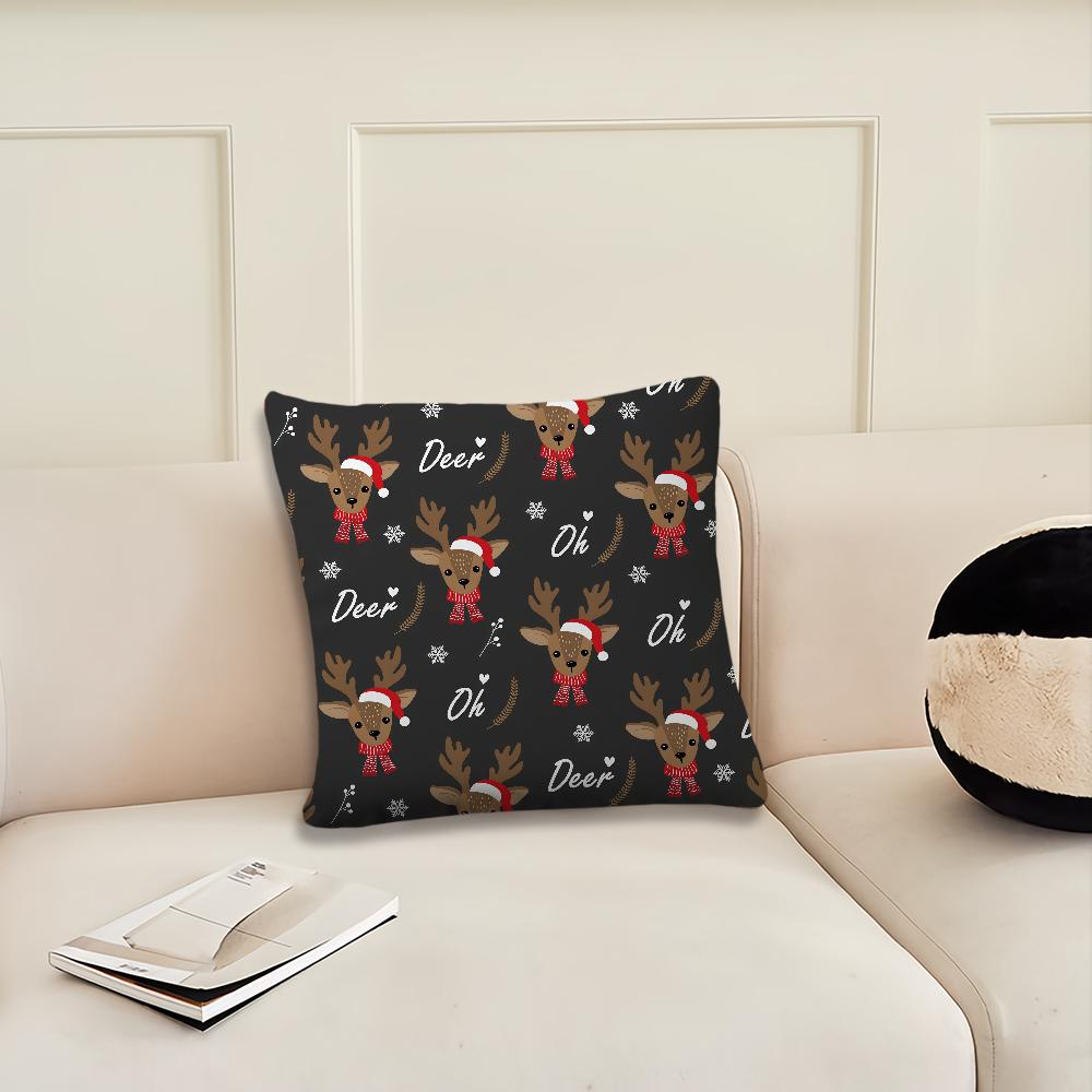 Christmas Cartoon Deer Cute cushion cover Pillow Cover Decoration Room Home Sofa living Office Car Nordic Simplicity