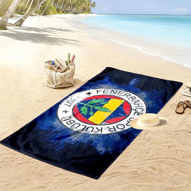 Fenerbahce SK Logo Print Beach Towel, Large Soft Quick Dry Towel for Beach Camping Swimming