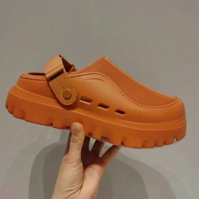 

Туфли-лодочки на толстой подошве и полушлепанцы для женской уличной одежды 2025 весна и лето новые спортивные и повседневные универсальные сандалии для пляжа на одном ремешке 38 оранжевый