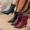 Light Luxury Niche Short Boots Women's Autumn and Winter New Women's Boots Large Size Thin Heel Pointed Leather Boots High Heel Fashion Boots