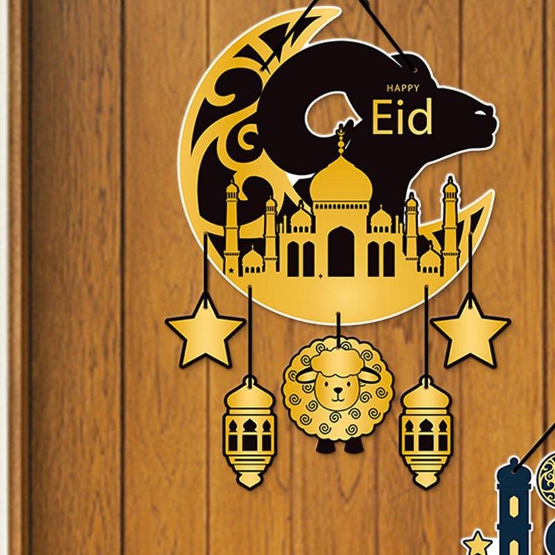 2025 Ramadan Dekoration Mubarak Dekoration Stern Mond Türschild Geeignet zum Aufhängen an Türen während Eid Heimdekorationen