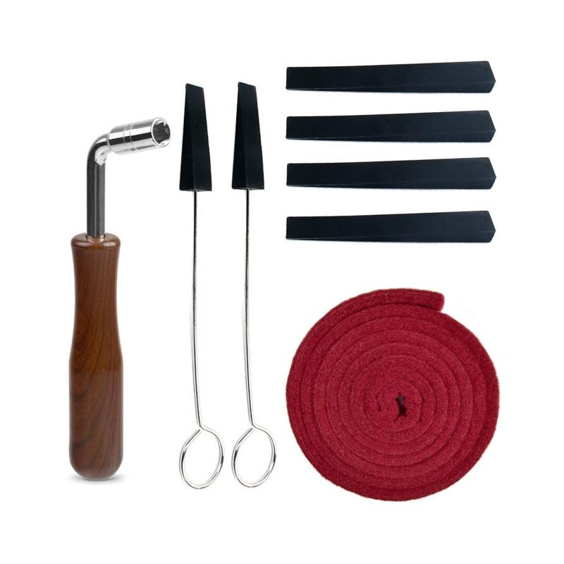 

Piano Tuner Tuning Kit for w/ Rubber Mutes Tuning Wrench Set 8PCS for Professional Sparetime Hobbyist DIY Piano Tuning T 1 чорний