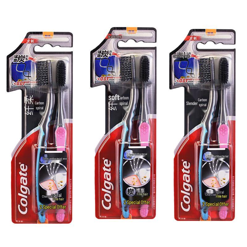 

Colgate Slim Soft Charcoal Spiral Toothbrushes