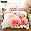 Pink Rose Queen Bedding Set Single Twin Double Queen King Cal King Size Bed Linen Set