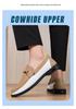 25366 Men's Spring/Summer Low-Top Leather Loafers - Breathable Perforated Design