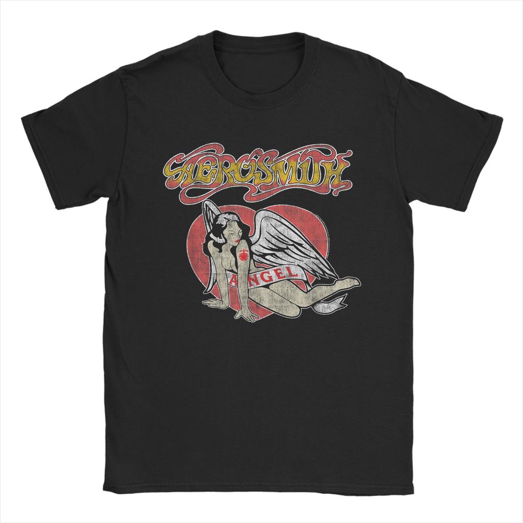 Aerosmith - Rock n Roll Band T Shirts Men Cotton Casual T-Shirts Round Collar Tees Short Sleeve Clothes Plus Size