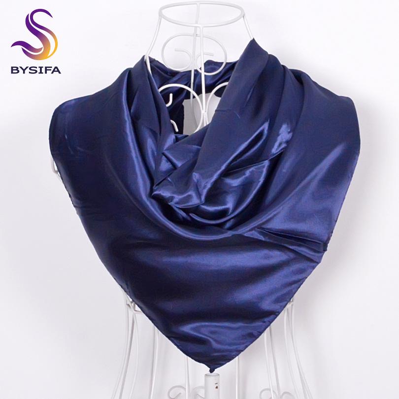 BYSIFA Ladies Plain Silk Scarves Trendy Fashion Accessories Spring Autumn Women Decorative Head Scarves New Purple Pink Scarves