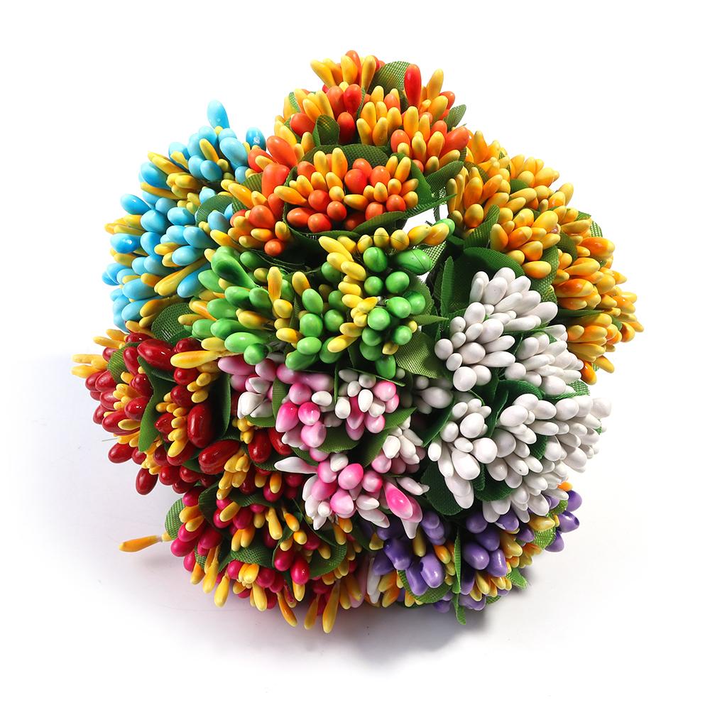 20pcs Bud Stamens Family Garden Handmade Artificial Bouquet Wedding Merry Christmas Decoration DIY Pearl Craft Fake Flowers