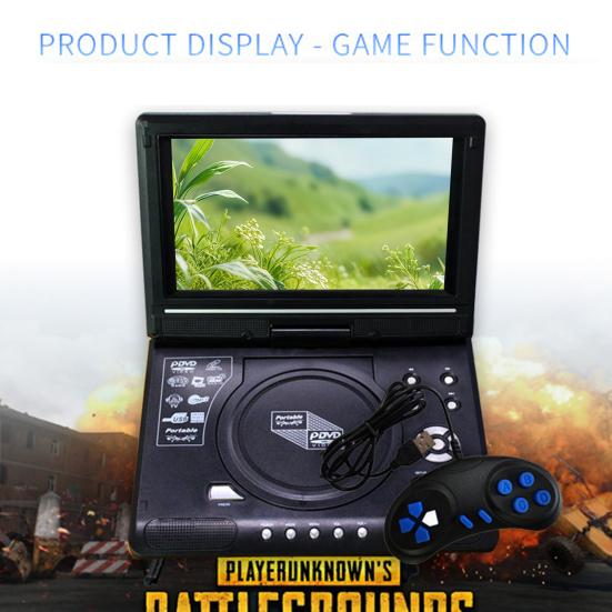 9,8palcový přenosný DVD přehrávač Vysoká čistota Funkce TV Vestavěná čtečka karet Otočný