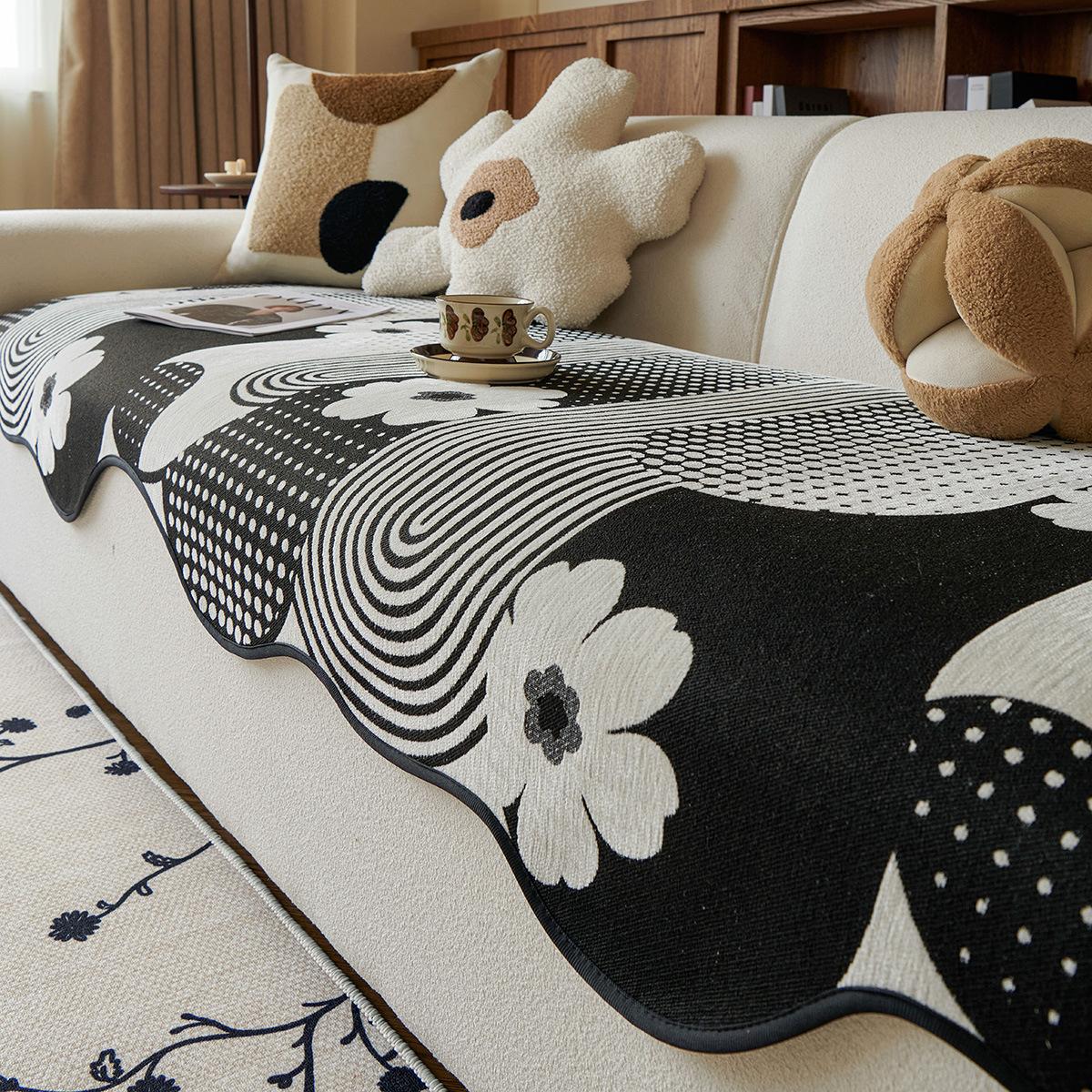 

New Irregular Sofa Seat Cushion Sofa Cover Cloth Towel Special-Shaped Sofa Cushion Light Luxury High-End Sense Universal In All Seasons 90*90cm