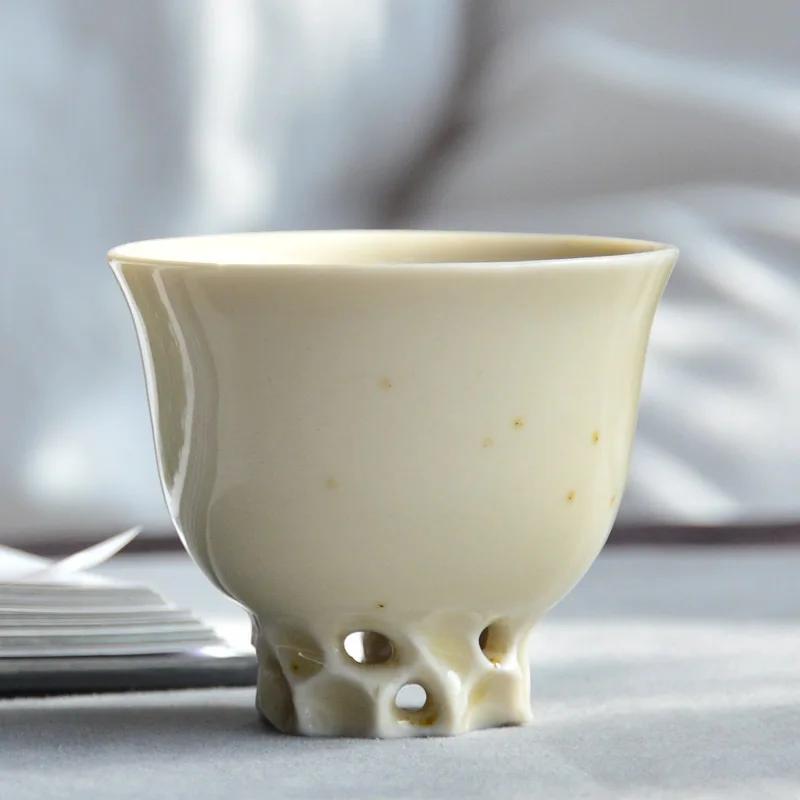 

Handmade Retro Chinese Style Tea Cup Beans Yellow Glaze Ceramic Kung Fu Tea Set Teacup Fragrance-smelling Cup Master Cup Teacups 200ml