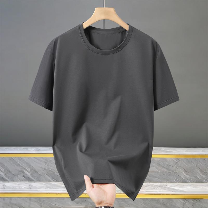 Men's Plus Size Solid Color Crew Neck T-Shirt – Loose Fit Short Sleeve Basic Tee (5XL-13XL)