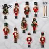 Indoor Christmas Fireplace Decorations Nutcracker Ornaments Durable Wooden Hanging Figurines Country Style Assorted Soldier Figures Decorations,