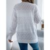 Women European American Casual Solid Hollow Out Lantern Long Sleeve Cardigan Sweater Coat