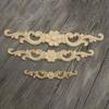 2Pcs Wooden Corner Onlay Carving Art Craft for Furniture Door Head Design Natural Wood Applique Decor Carved Onlay