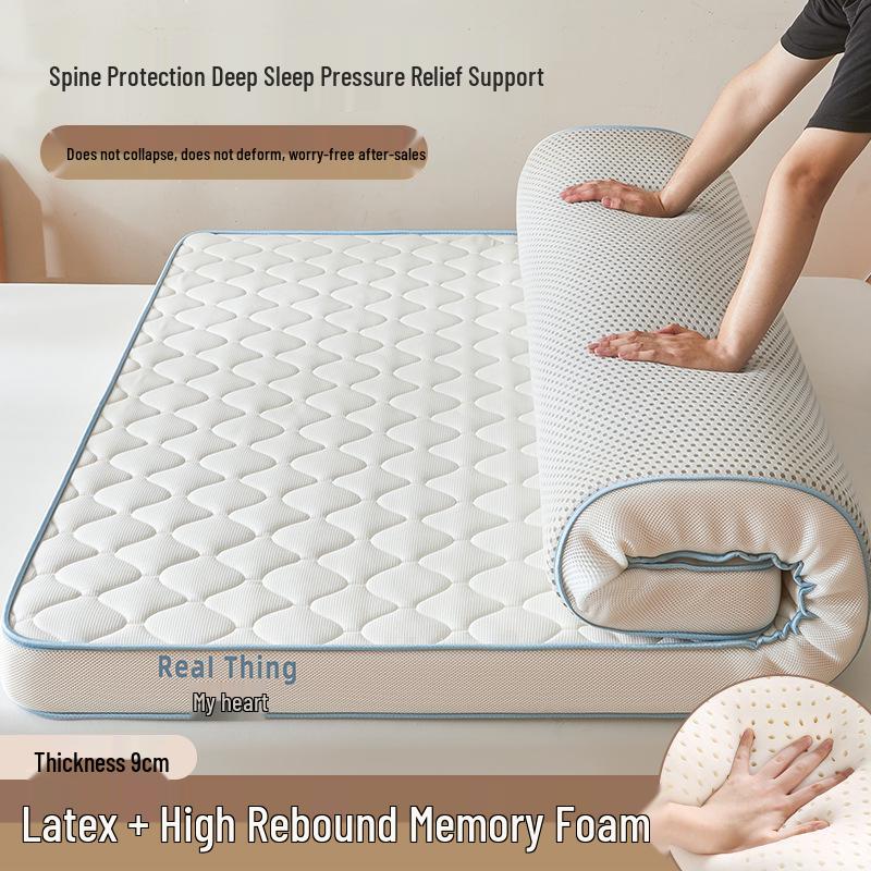 High Resilience Memory Foam Latex Mattress - Double Soft, Thickened for Dorm or Home Use.