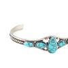 Bohemian Turquoise Carved Open Bangle Bracelet for Women