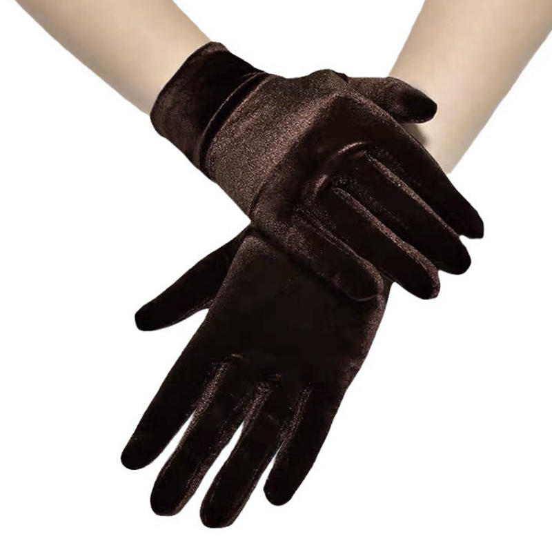 Herbst- und Winter Damen Goldene Samthandschuhe Elastische Samthandschuhe Outdoor Radfahren Warme Fahrhandschuhe Flache Öffnung