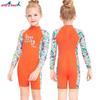 Girls 'swimsuit Children's One-piece Swimsuit Long-sleeved Sunscreen Quick-drying Baby Small Middle Children Snorkeling Surfing Jellyfish Clothes