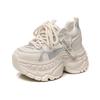 HS6798-51 Women's Rhinestone Platform Dad Shoes - Fall  Trend, Hidden Heel, Thick-Soled, Super Soft Casual Sneakers.