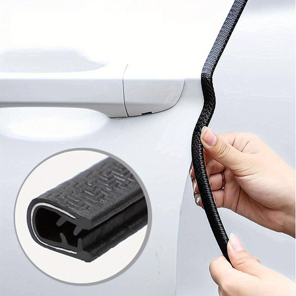 10M/32.8FT Edge Decorative Rubber U-Shaped Channel Strip with Metal Door Edge Protector Car Door Seal