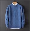 Men's Cashmere Sweater Loose and Thick Jacquard Crewneck Sweater Autumn and Winter Solid Color Men's Knit Bottom Sweater