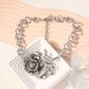Coarse Exaggerated Flower Necklace Big Neck Chain Jewelry Metal Rose Necklace  Girls