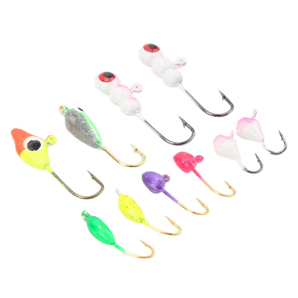 Ice Fishing Jigs Set with Color Metal Head High Carbon Steel Ice Fishing Equipment for Outdoor