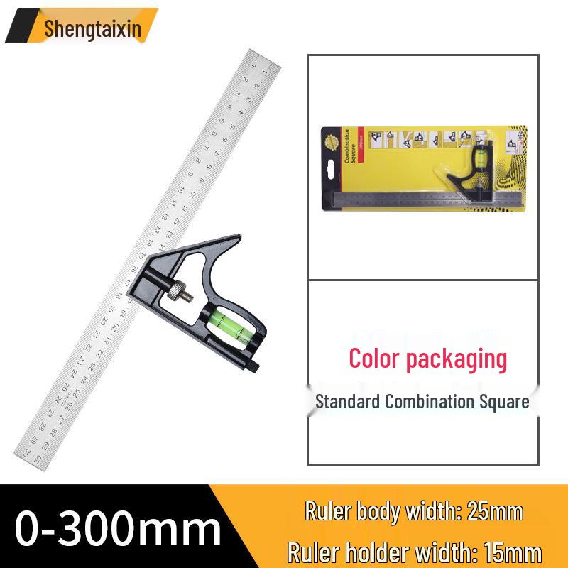 Shengtai Xin 90° Stainless Steel Multifunctional Woodworking Angle Ruler