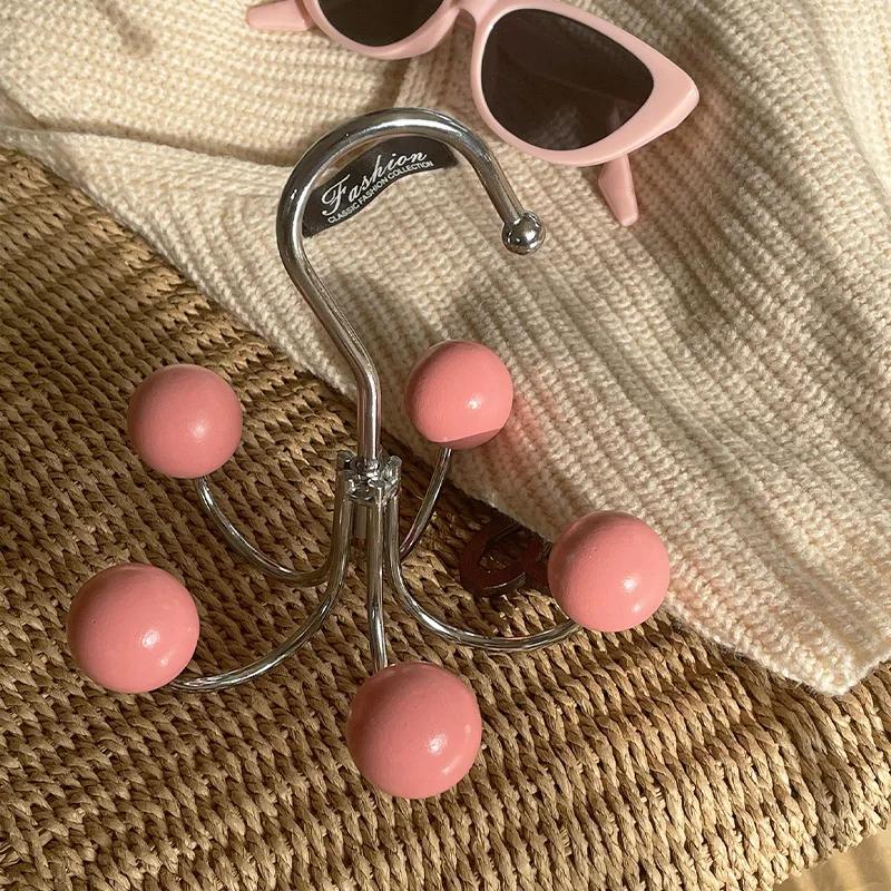 Stainless Steel Belt Hanger,Rotation Bag Hanging Rack with 5 Hooks,Closet Storage Organizer for Bra,Tank Top,Tie,Scarf