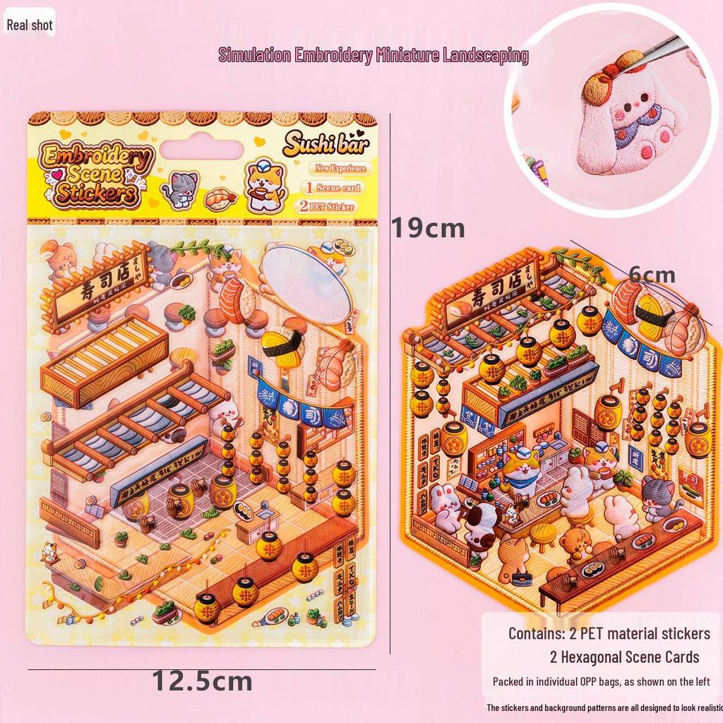 3D Miniature Landscape Stickers - DIY Journal Decoration Decals