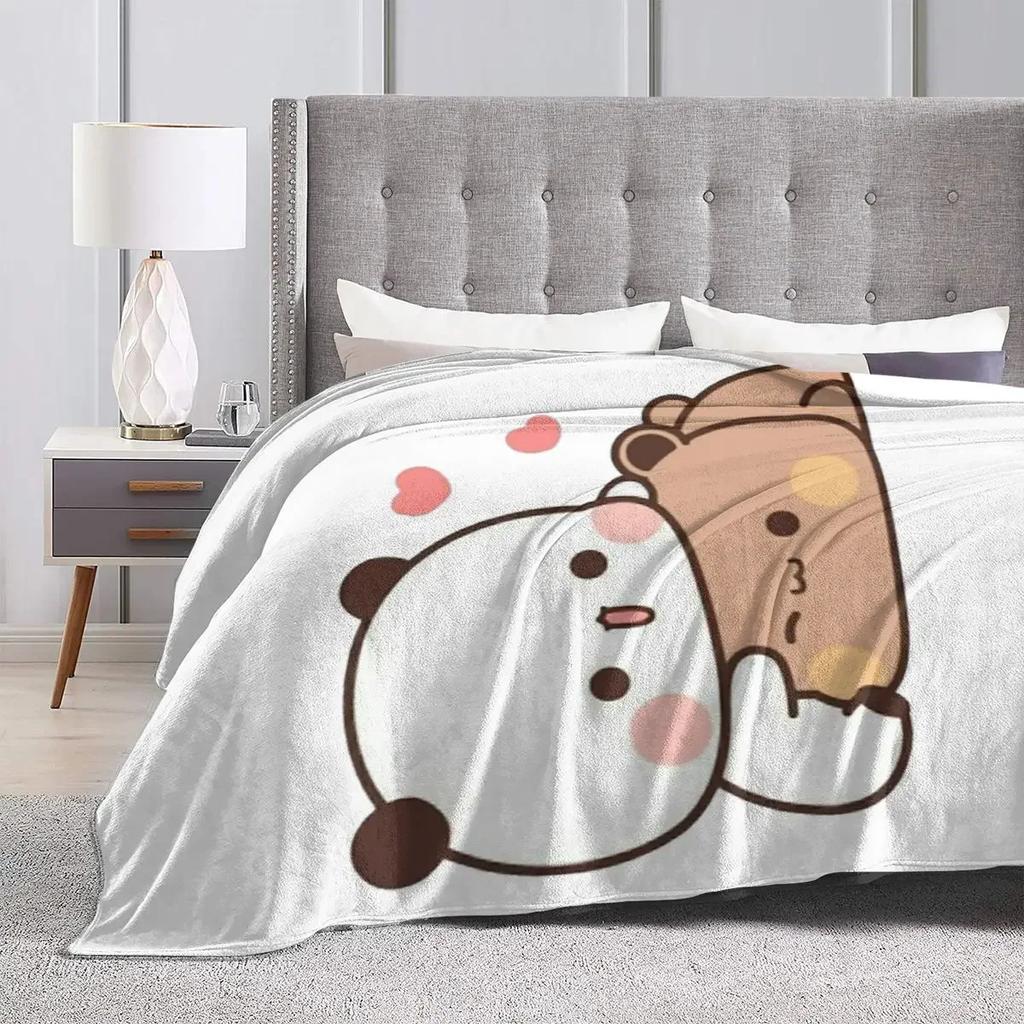 Cute Bear Flannel Blanket Cartoon Animation Digital Printing Air Conditioner Blanket Lunch Break Blanket