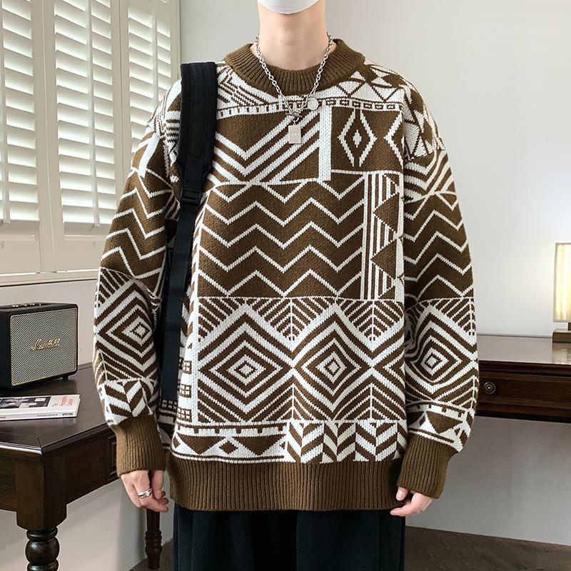 Autumn and Winter New Casual Crew Neck Sweater Base Knitted Sweater Large Size Loose Sweater