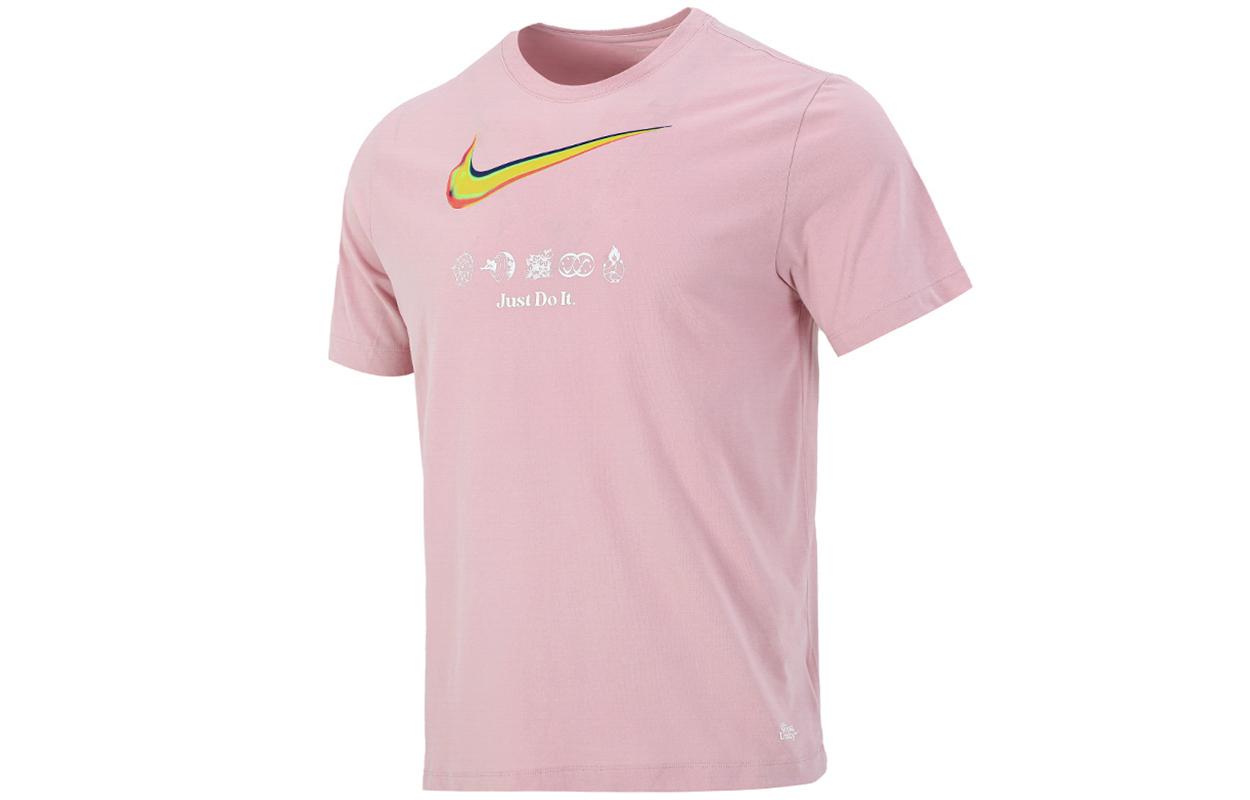 Nike T Shirts Men s Pink Crew Neck Moderate DM7907-630 S